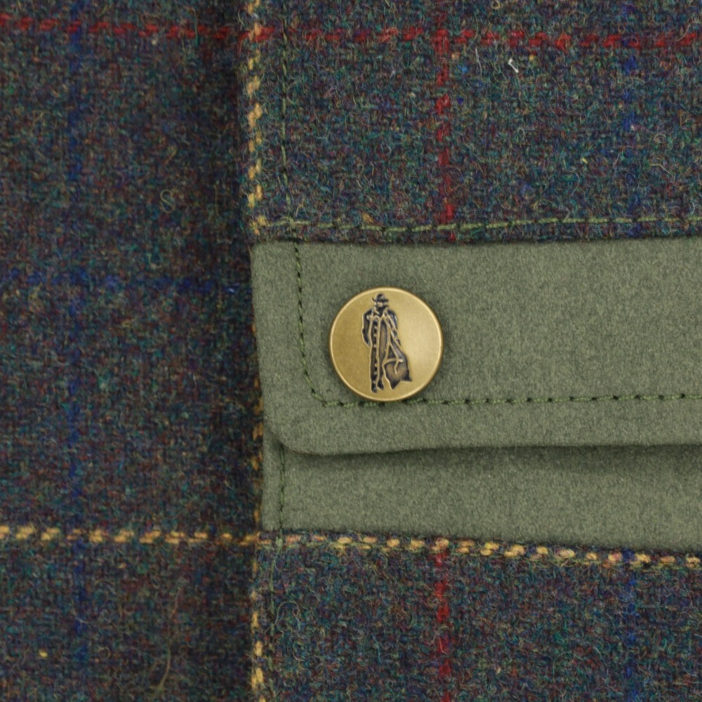 J. Peterman Wool Blend Tweed Shooting Vest XL Plaid Utility Equestrian Gorpcore - Picture 11 of 13